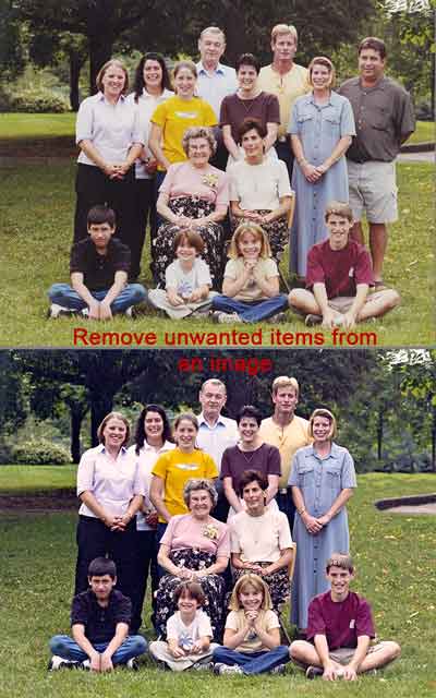 Removing people from a photo with photoshop