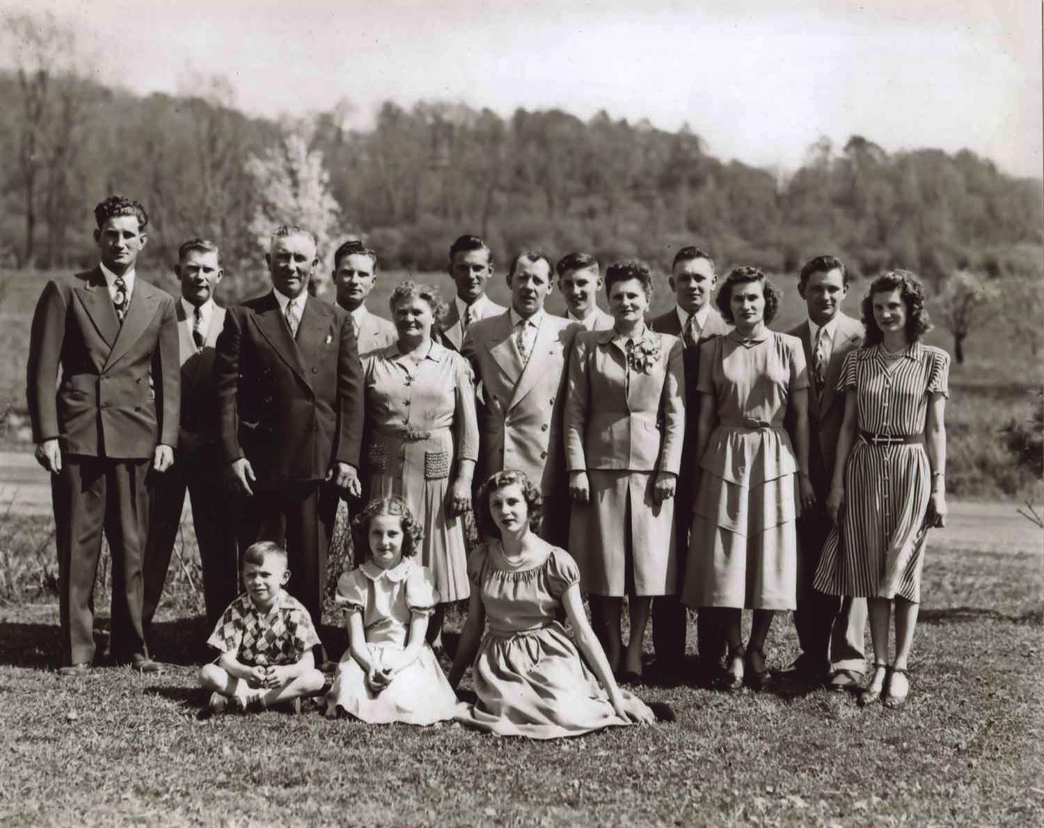 a family gathering from the 1940's